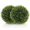 DodiOnline Set of 2 Artificial Plant Topiary Balls, UV-protected Fake Decorative Plants, Faux Plants for Home Indoor Outdoor Decor, 45cm, Green