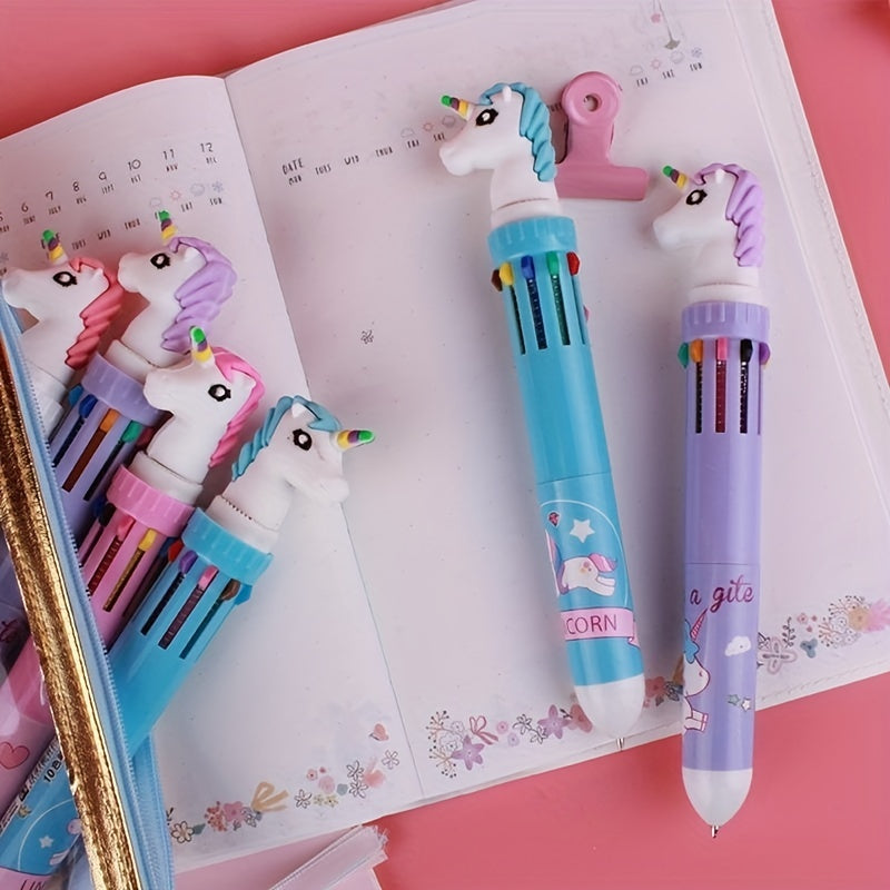 1pcs Kawaii Ballpoint Pen Set - 10 Colorful Gel Pens for Student Writing, Office Supplies, Cute Novelty Stationery for Halloween, Christmas Gift