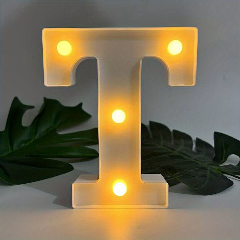 1pc Alphabet Letter LED Lights Luminous Number Lamp Decor, Battery Night Ligh, t For Home Wedding Birthday Christmas Party Decoration Letters Numbers Light, Home Decor