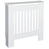 DodiOnline MDF Radiator Cover Wooden Cabinet Shelving Home Office Vertical Slatted Vent White 78L x 19W x 81H