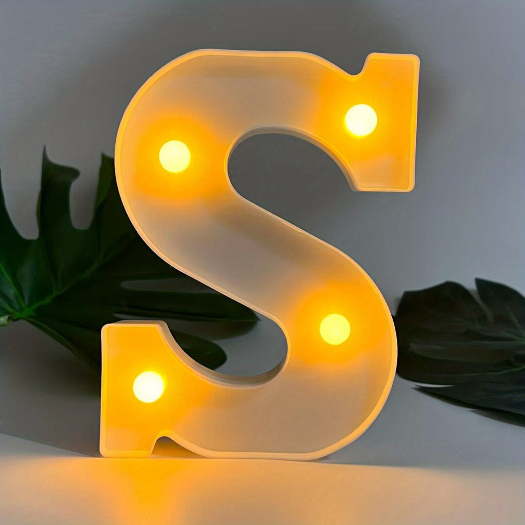 1pc Alphabet Letter LED Lights Luminous Number Lamp Decor, Battery Night Ligh, t For Home Wedding Birthday Christmas Party Decoration Letters Numbers Light, Home Decor