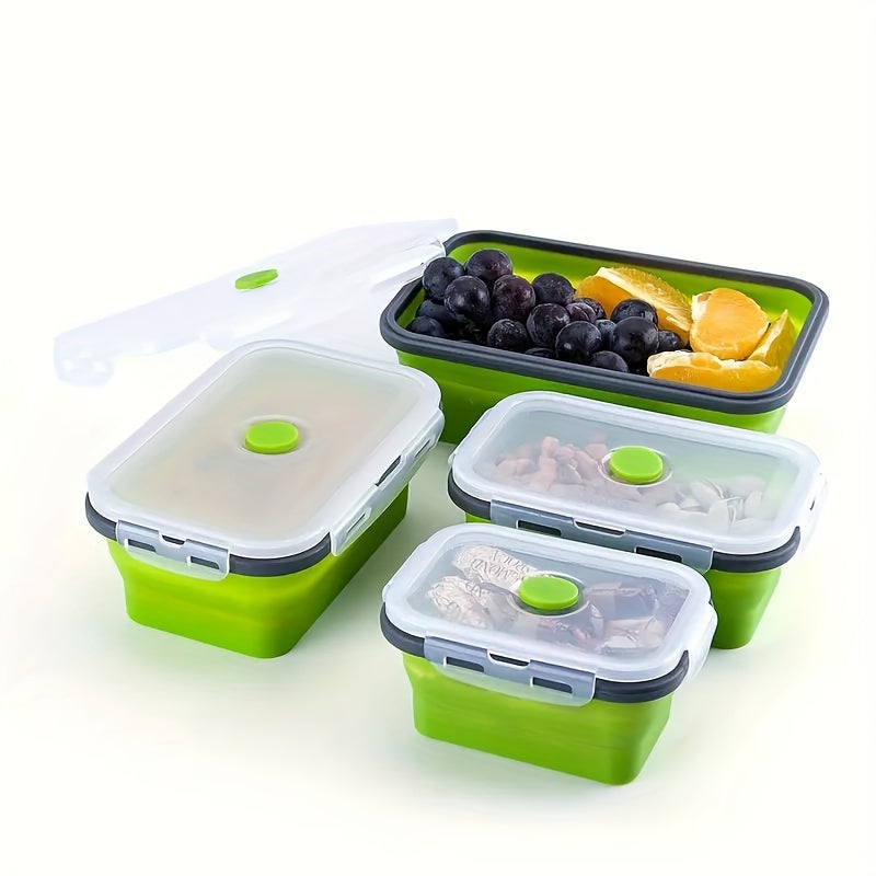 [Silicone Food Container] Collapsible Silicone Food Storage Container - BPA Free - Microwaveable - Freezer, Dishwasher Safe - Space Saving Stackable - Collapsible Leftover or Meal Prep Lunch Box Containers