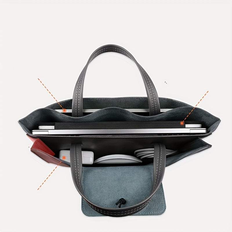 Lightweight Handbag Suitable For 15.6/16-Inch Computer Tote Bag Office Briefcase Waterproof Lightweight Artificial Leather Computer Bag