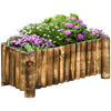 DodiOnline 52L Raised Flower Bed Wooden Rectangualr Planter Container Box Herb Pot Flower Pot 78L x 35W x 30H (cm)