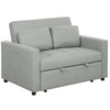 DodiOnline Velvet-Feel Two-Seater Sofa Bed - Light Grey