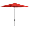 DodiOnline 2 x 3(m) Garden Parasol Umbrella, Rectangular Outdoor Market Umbrella Sun Shade with Crank & Push Button Tilt, 6 Ribs, Aluminium Pole, Wine Red