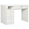 DodiOnline Computer Desk, Home Office Desk with Lockable Drawer, Storage Shelf for Study Bedroom, 110 x 50 x 76 cm, White