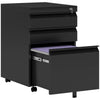 Vinsetto 3 Drawer Filling Cabinet, Mobile Metal File Cabinet with Anti-tilt Design for Letter, A4, Legal Size, Black