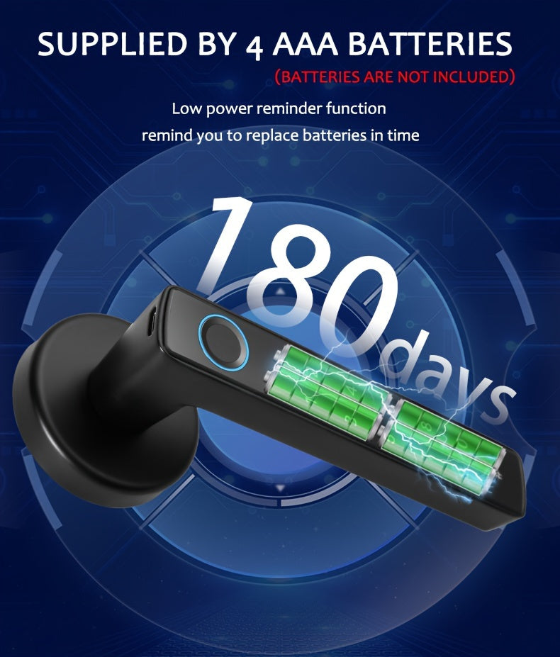 Fingerprint Password Mobile Phone App Smart Lock Digital Electronic Room Door Handle Lock