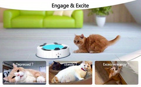 Electronic Cat Toys, Interactive Cat Toy with Simulate Hunting Mice, Cat Toys for Indoor Cats, Automatic Cat Toy with Scratch Mat Pet Toys