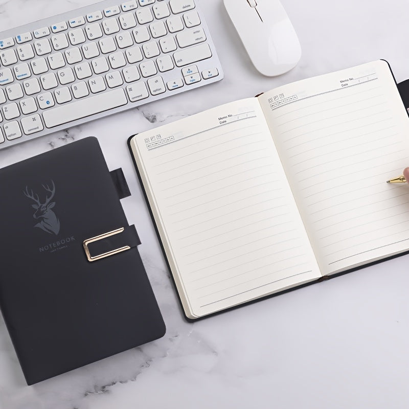 160 Pages Premium Super Smooth Faux Leather Notebook with Water-Resistant Square Ruling - Minimalist Space Theme A5 Journal for Home, Office, and Study - Soft, Durable, and Long-Lasting