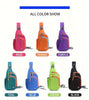 [Trendy Belt Bag] Trendy Nylon Belt Bag | Zipper Sling Bag with Side Pocket for Outdoor Sports