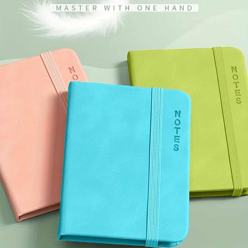 1pc A7 Small Lined Pocket Journal Portable Notebook, 100 Pages, Small, Soft Faux Leather, 10.49 cm X 7.49cm 100 Gsm Thick Paper, Hardcover, Best for school travel meeting business writing