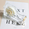 1pc Exquisite Transparent Acrylic Tape Holder - Desktop Organizer with Built-in Tape Cutter for Office Scenes, Easy to Use and Space-Saving Design