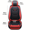 1pc Fit PU Leather Car Seat Cover, Breathable Front Seat Protector with Safety Cushion Compatibility, Sponge Filled, Non-Textile Weaving, Stylish Ergonomic Design with Red Accent Stitching, Available in Black/Brown/Beige/Blue
