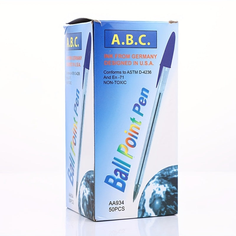 50pcs 1.0mm Bullet Point Ballpoint Pens - Perfect for Hotel Catering & Office Stationery!