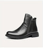Men's Casual Leather High-top Boots: Stylish, Durable & Non-slip; All-season Wear with Comfortable Zip Closure