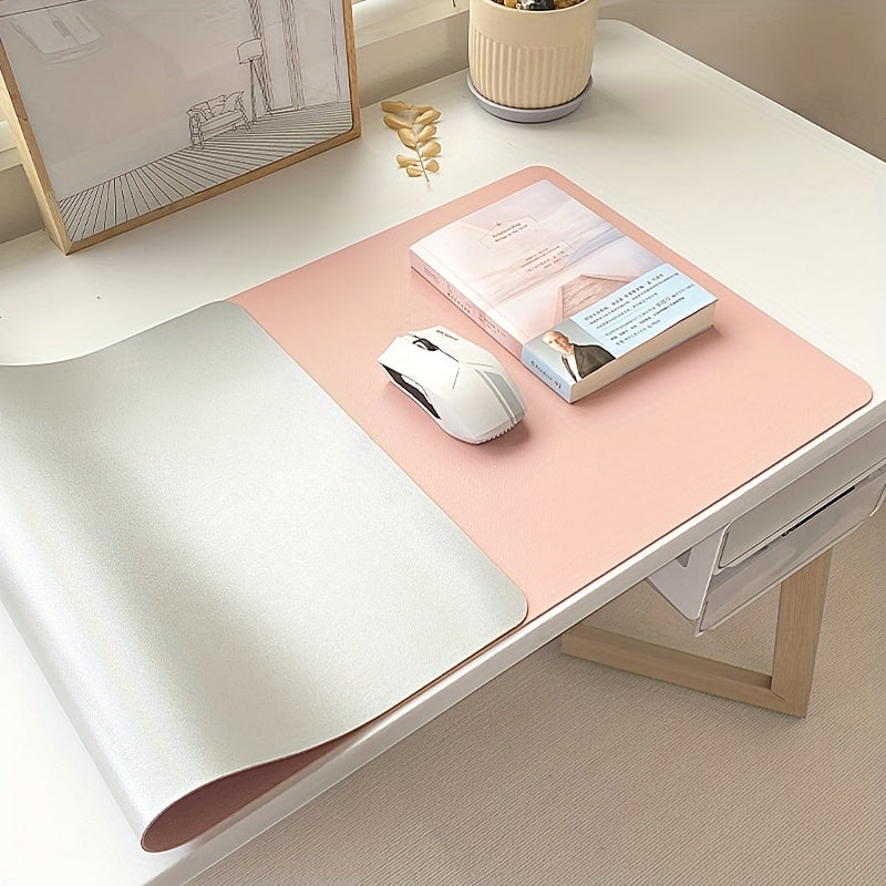 1pc Large Waterproof PU Leather Mouse Pad - Multi-functional Desk Pad for Office and Laptop - Non-slip and Anti-fouling