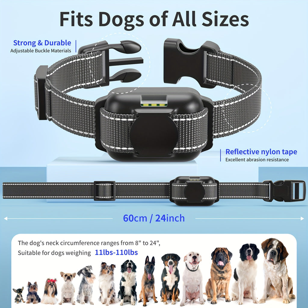 Dog Training Collar with Remote, Rechargeable No-Shock Humane Electronic Training Collars with Vibration and Beep Modes, Adjustable Nylon Strap for Small to Large Dogs, USB Charging
