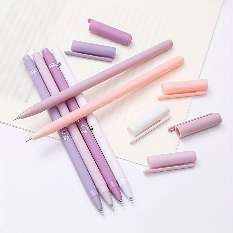 6pcs Morandi Gel Pen Set - Cute Kawaii Design for Office & School - Smooth Black Ink, Durable & Stylish Stationery Supplies