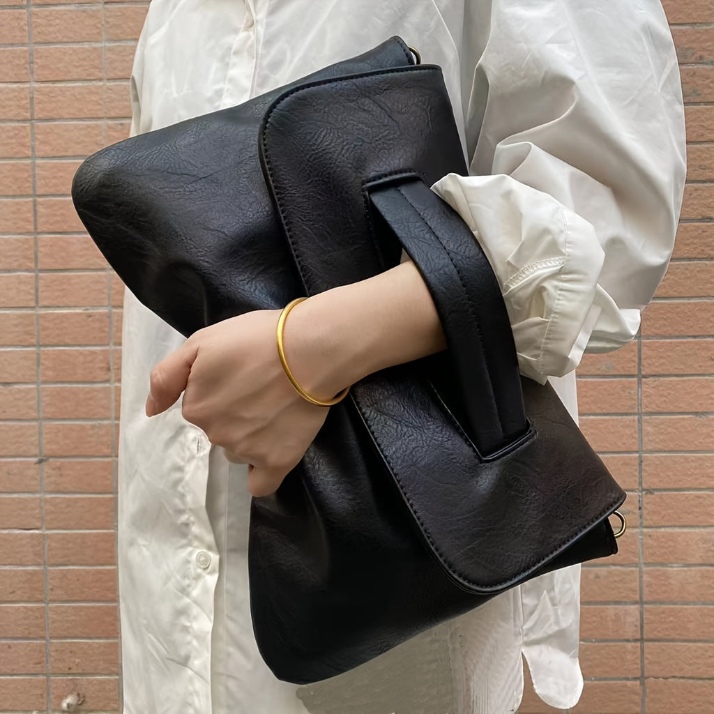 Elegant Womens Envelope Clutch Handbag - Spacious Faux Leather, Convertible Shoulder & Crossbody, Makeup Pouch & Document Wallet - Perfect for Glamorous Evening Parties
