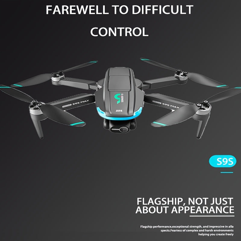New S9S aerial drone, GPS positioning, Automatic return, Remote-controlled aircraft, High-definition dual camera with 2-axis Self Stabilizing Electronic Anti-Shake Gimbal, Brushless motor, Foldable four axis aircraft
