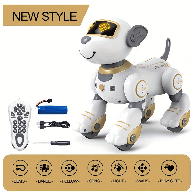 Kelaton Remote Control Toys: RC Robot, Infrared Remote Control Electronic Dog, Follow, Singing And Dancing, Ideal Gift For Family Or Friends' Birthdays Christmas Halloween.