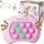 1pc Fast Push Bubble Game, Handheld Pop Light Up Pro Game Toy, Electronic Quick Push Game, Sensory Toy, Pink Bunny Halloween Christmas Gift