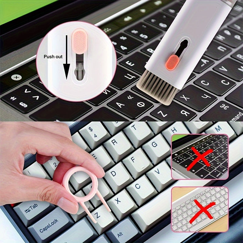 7 In 1 Electronic Cleaning Kit, Keyboard Cleaner With Keycap Extractor, Multifunctional Hair Brush, Earphone Cleaning Pen Screen Dust Cleaning Portable Tool Mobile Phone Keyboard Notebook Tablet Cleaning Tool