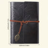 Retro Leaf Leather Loose-leaf Notebook Strap Portable Travel Record Hand Ledger Learning Stationery