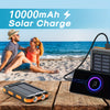 10000mAh portable solar cell phone battery panel charger with flashlight lighting/USB/ compass, suitable for iPhone/ Android mobile phone digital electronic devices, gift customization, outdoor emergency power backup battery