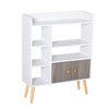 DodiOnline Multi-Shelf Modern Bookcase Freestanding Storage w/ Cabinet 6 Shelves Wood Legs Home Office Display Furniture Stylish White