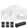 DodiOnline 3 x 6m Pop Up Gazebo with Sides, UPF50+ Height Adjustable Marquee Party Tent, Wedding Canopy, Instant Event Shelter with Carry Bag and Sand Bags for Garden, White