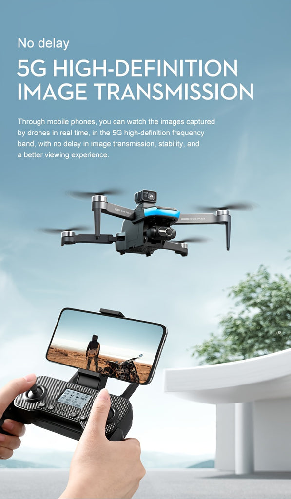 New S9S aerial drone, GPS positioning, Automatic return, Remote-controlled aircraft, High-definition dual camera with 2-axis Self Stabilizing Electronic Anti-Shake Gimbal, Brushless motor, Foldable four axis aircraft