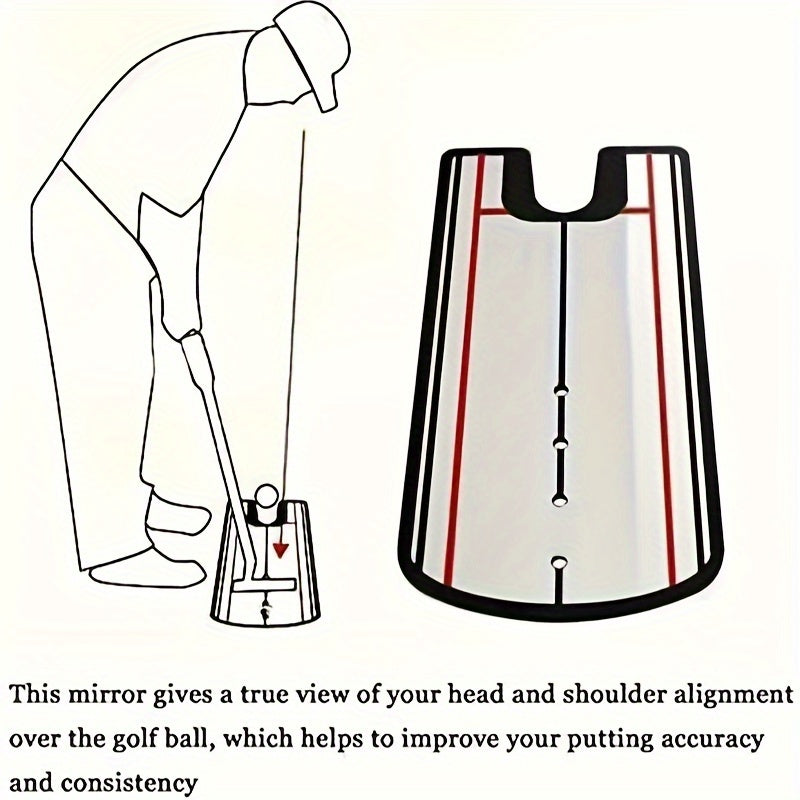 Golf Putting Mirror - Perfect Your Alignment and Swing with Outdoor Training Aid and Swing Trainer Accessory