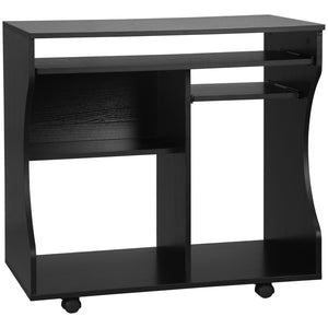 DodiOnline Multi-Storage Compact Work Desk, with Wheels - Black