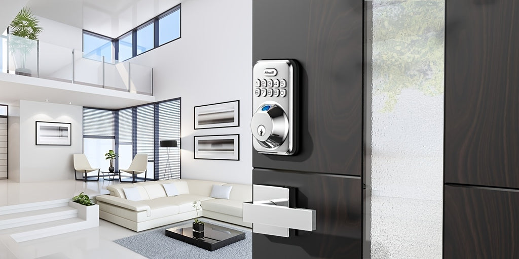 Fingerprint Front Door Lock Set with 2 Handles - Auto Lock & One-Touch Lock, Easy Install, Electronic Keypad Deadbolt, Keyless Entry Door Lock with Handle for Front Door