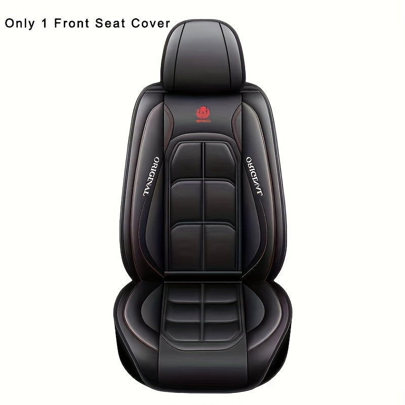 1pc Universal Car Seat Covers PU Leather Seat Covers Cushion Car Seat Protector Mat For Sedan SUV Car Accessories (Only 1 Front Seat Cover)