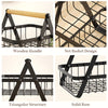 1pc 2/3 Tier Detachable Metal Wire Bathroom Storage Basket with Wooden Handle