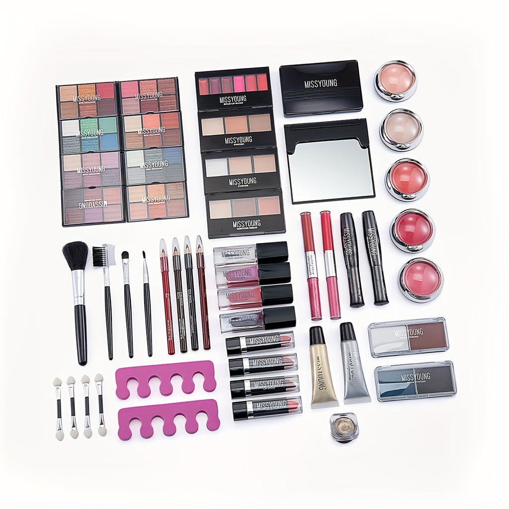 106-Piece Professional Makeup Set - Ultimate Multifunctional Beauty Kit with Eyeshadow, Lipstick, Mascara, Lip Liner, Makeup Brushes, and More - Perfect Gift for Mothers Day, Makeup Artists, and Beauty Enthusiasts