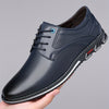 Men's PLUS SIZE PU Leather Solid Casual Shoes, Wear-resistant Non Slip Lace-up Dress Shoes, Men's Office Daily Footwear