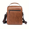 Men's Vintage Faux Leather Shoulder Bag - Adjustable Strap, Casual Business Crossbody for Daily Commute