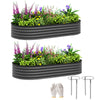 DodiOnline Set of Two 181 x 93cm Steel Planters - Dark Grey