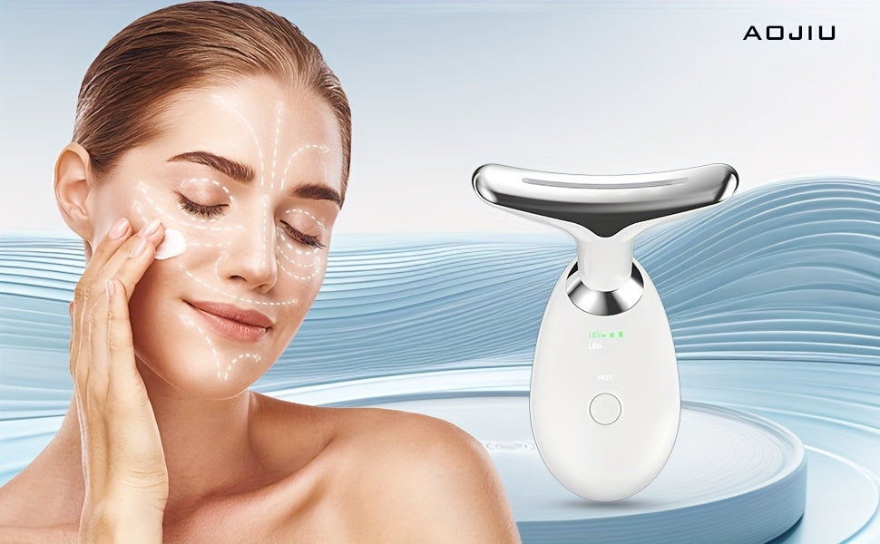 AOJIU SpaLux - 3-Mode Portable Neck and Facial Massager for Relaxation, Skin Care, and Beauty - Perfect Gift for Girls and Women