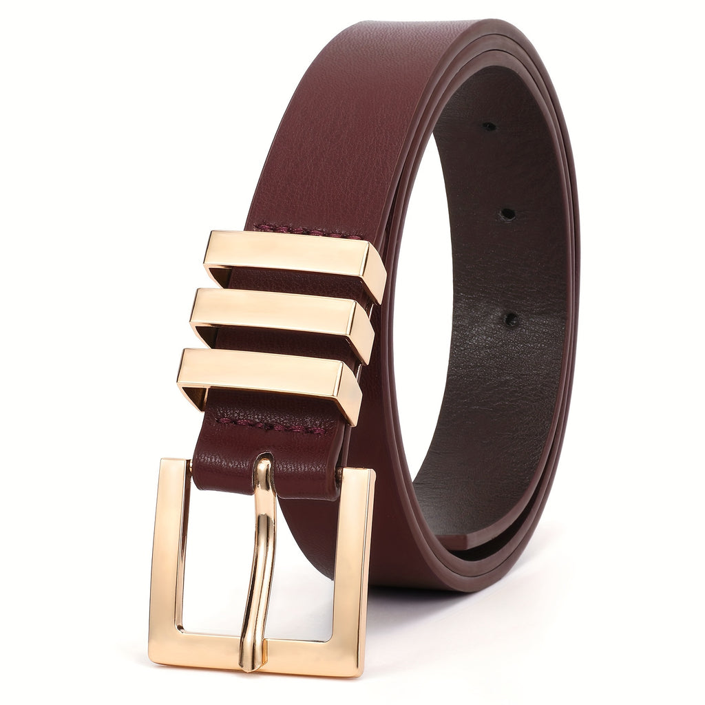 1PC Plus Size Women's Leather Belts For Jeans Pants Dress Fashion Ladies Waist Belt With Square Golden Buckle