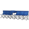 DodiOnline 6 Seat Folding Sports Bench Portable Sports Team Bench Spectator Chair with Cooler Bag and Carrying Bag for Outdoor Picnic Camping - Blue