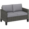 DodiOnline Two-Seater Rattan Outdoor Sofa - Dark Grey