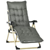 DodiOnline Padded Garden Lounger, with Seven-Position Back and Footrest - Grey