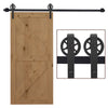 DodiOnline 6.6 FT/ 2000mm Carbon Steel Sliding Barn Door Kits Hardware Closet Set Track System for Single Wooden Door Industrial Wheel Style Roller