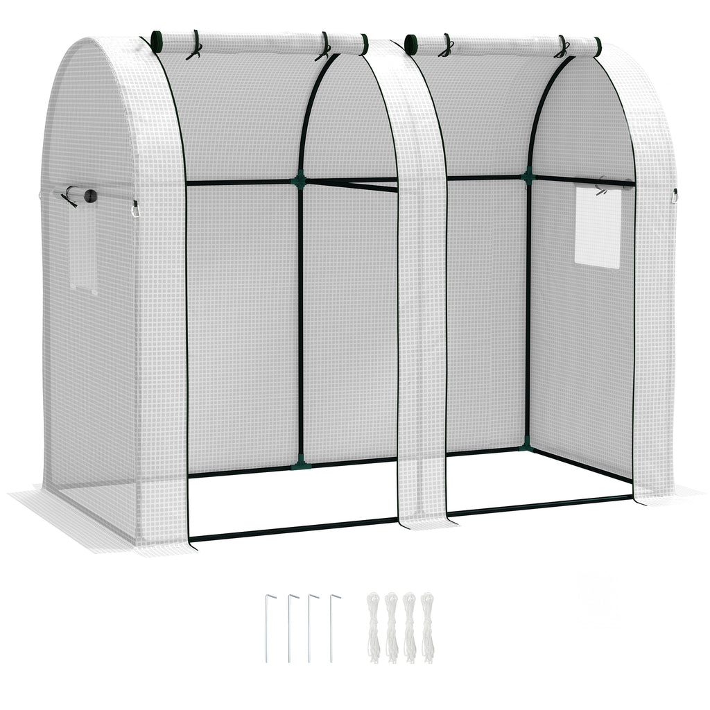 DodiOnline 94 x 185cm Mini Two-Room Greenhouse - White